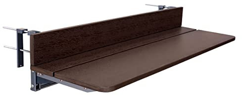 FURNIKNA Balkonhängetisch Hängetisch Balkon Klappbar 5-Fach Höhenverstellbar, Balkontisch Hängend Hängetisch Für Terrasse, Garten, Balkonklapptisch, Braun (60-27)