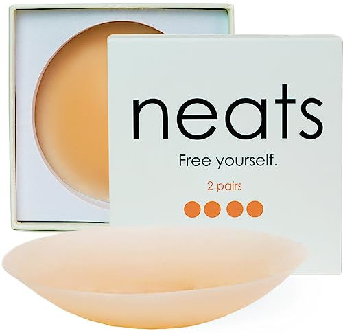 NEATS 2 Pair Cache-tétons pour Les Femmes, Adhésifs Hypoallergéniques & Pasties de Mamelon Réutilisables