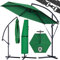 Kingsleeve® Sonnenschirm UV-Schutz 50+ mit Ständer Schutzhülle Windsicherung 330cm Kurbel Alu schwenkbar neigbar Garten Balkon Ampelschirm Groß Grün