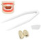 Gold Tooth Silver Teeth Grillsplating Teeth Brace Modische Metallzähne Dekoration Schmuck für Halloween Partygold (Goldfarben)