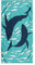 DecoKing Strandtuch groß 90x180 cm Baumwolle Frottee Velours Badetuch blau dunkelblau weiß Dolphin