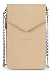 LANCASTER | Foulonné PM - Pochette smartphone Cuir de Vachette Grainé Beige foncé