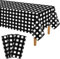 PLULON 3er-Pack schwarz-weiß Karierte Flaggen-Tischdecken Kunststoff Büffelkaro-Tischdecke Gingham Tischdecke 137,2 x 274,3 cm Rennwagen Picknick Babyparty Geburtstag Party Abendessen Tischdekoration