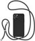 UEEBAI Crossbody Lanyard Phone case for iPhone 15 Pro Max, Silicone Phone Cover Necklace Cord Strap Soft Shockproof Protective Case 6.7”- Black