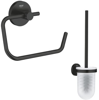 Dérouleur de Papier Mural + Porte Balai WC GROHE Start Noir Mat