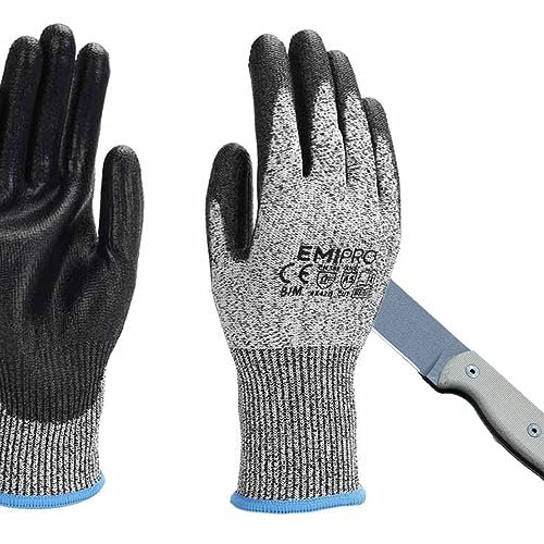 A2ZWORLD 1 Paio (L Taglia 9) Guanti Alta Resistenza al Taglio, Guanti Antitaglio Livello 5 da Lavoro, Smart Touch, Schiuma Resistente Presa Salda Stretch Fit