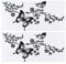 GORGECRAFT 2 Blatt Schmetterlings-Autoaufkleber-Set Schmetterlinge Küssende Blumen Autoaufkleber Wasserfester Vinyl-Aufkleber Damen-Autoaufkleber Automobil-Außendekoration Für Auto LKW Schwarz