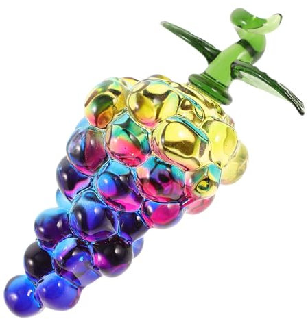 DOITOOL Pfirsichornamente Primitives Herbstdekor Künstliche Traubenfigur -tischdekoration -briefbeschwerer Basteln Briefbeschwerer Aus Glas Dekorative Früchte Requisiten Kristall Einfach