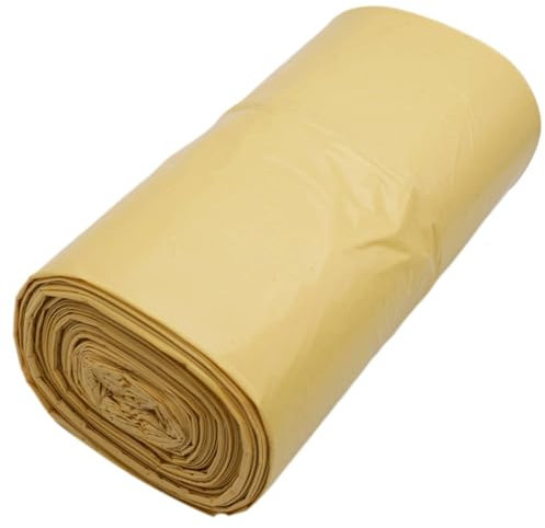 SKIR'CO Lot de 100 sacs poubelle jaunes de 60 litres - Sacs poubelle jaunes de 60 x 72 cm