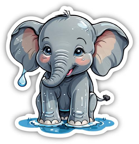 Samunshi® Kleiner Elefant Aufkleber Autoaufkleber für Motorrad Fahrrad Roller oder Auto Sticker Fahrrad Mtb Mountainbike Rennrad Comic Cartoon Tier Sticker 10cm Kleiner Elefant