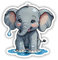 Samunshi® Kleiner Elefant Aufkleber Autoaufkleber für Motorrad Fahrrad Roller oder Auto Sticker Fahrrad Mtb Mountainbike Rennrad Comic Cartoon Tier Sticker 10cm Kleiner Elefant