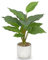 Arborus Planta artificial en maceta redonda, plantas de imitación de hojas verdes, plantas artificiales en maceta para decoración del hogar