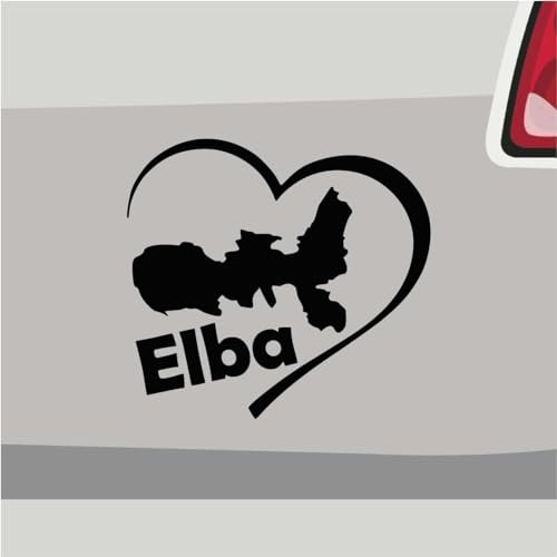 Stickerfreaks Herz Elba Aufkleber Italien Sticker Insel Urlaub Sonne Auto Bike Strand Sun Aufkleber Größe: 6,5x6cm (S) | Farbe: 40-violett | Italien Sticker Kleber Deko Tuning Herzschlag