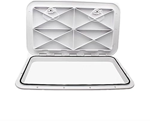 Boat Marine Hatch, 24 x 14 Boat Access Deck Hatch & Lid, Boat Storage Hatch Cover for Marine Caravan RV, ABS Material Non-Slip Surface Weatherproof Easy Installation (White)