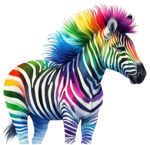 Designer Aufkleber/Sticker/Wandaufkleber/Decal/Fotosticker/Dekoration Vinyl - XL- bunt - Afrika wildtier Zebra 05