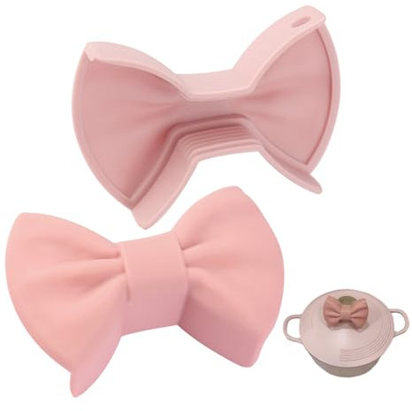 Mini Oven Mitts Gloves, 1Pair Cute Silicone Oven Gloves Heat Resistant Bow Tie Pot Holder Pinch Grips Oven Mitts for Kitchen