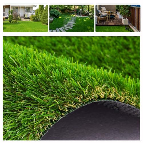 Artificial Turf Fake Lawn 20mm Pile Height Artificial Grass 3 * 5M Garden Lawn Mat Cheap Natural & Realistic Looking Astro Garden Lawn 4 X 5m of Cheap High Density Fake Turf(Size:1X5M)