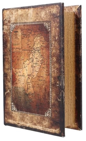 Garneck Boîte À Livres Décorative Boîte À Livres En Faux Bois Avec Bibelots En Cuir Synthétique Boîtes De Rangement Pour Souvenirs Boîte De Rangement Rétro Boîte À Livres À Mémoire Pour
