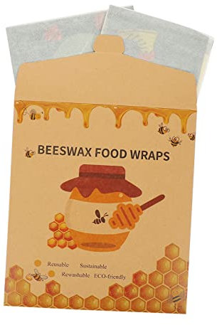Gogogmee 3stücke Bienenwachstücher Wiederverwendbare Biologisch Abbaubare Lebensmittelverpackung Für Frischhaltungen Von Sandwiches Brot Und Nachhaltige Küche Und Dekorativ