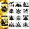 Peacoblue Christmas Tree Silhouette Cutouts for Jars, Mason Can, Glass, Wishing Bottle Decor(No Stickers), 12Pcs Reusable Silhouette for Lantern DIY Craft Kit Jar Decals Art Mural Home Garden Decor