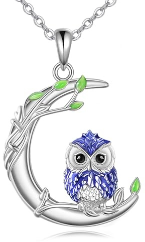YAFEINI Koala Kette für Damen 925 Sterling Silber Mond Anhänger Halskette für Mädchen Koala Schmuck Geschenk