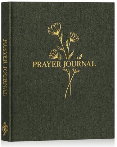 Lanpn Gebetstagebuch zum Reinschreiben, Bible Gebets Study Journal, Gratitude Prayer Journal Book, Christliches Tagebuch Notizbuch zum Bibelverse, Religiöse Geschenk für Frauen und Männer, Grün