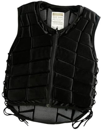 harayaa Gilet d'équitation pour Enfants garçons Filles (Noir), XS