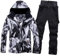Beichwtd skihandschuhe-damen, Skianzug Damen Set Schneeanzug Herren 2 Teilig Set Große Größen Skianzüge Skijacke Thermo Thermoanzug Skianzug Wasserdicht Schneeanzug Snowboard Set Skibekleidung