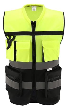 AMYSTY Gilet Réfléchissant Gilet Unisexe, Vêtements Réfléchissants For La Circulation, Gilet Réfléchissant For Chantier De Construction Gilet de Sécurité(Grün)