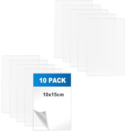 10 placas de de plástico de vidrio acrílico, 10x15cm, Paneles de Plástico Acrílico, 1 mm de Espesor Hojas de Exhibición de Plástico, para marcos de fotos, exposición de proyectos