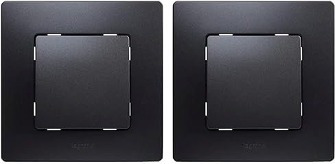 Legrand 396494 NL Conmutador Monobloc, Negro, Individual (Paquete de 2)
