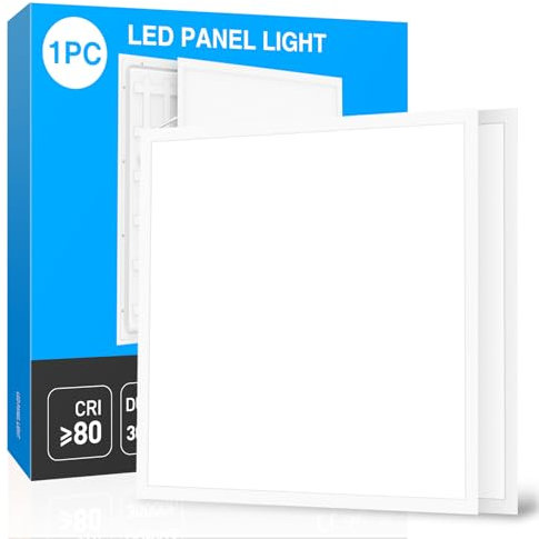 LASLUX LED Panel 60x60, Höchst Energieeffizient LED Deckenpanel Rasterleuchte 3000K/4000k/6000k, Blendfrei UGR≤23, 50.000+ Stunden Lebensdauer, IP44 (PB0302-60×60cm 4000K 40W, 1 Stück)