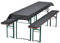 NYVI Bierbankauflagen Set NYVIGala 240x90 cm Anthrazit - 1x Tischdecke für 220x70 cm Biertische & 2X Gepolsterte Auflage für 220x25 cm Bierbänke - Sitzauflage für Bierzeltgarnitur