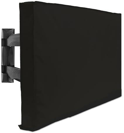 TV-Abdeckung für draußen, 32 36 40 46 50 55 60 65 Schützen Sie den TV-Bildschirm for Garten und Terrasse, wasserdicht, staubdicht, for den Außenbereich(Black,for 46 48inch TV)