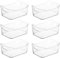 6 Pack Clear Plastic Storage Bins, Multi-Use Small Pantry Organizers and Storage Bins for Home Kitchen Organization Containers, Makeup Organizing, Bathroom, Pantries, Cabinet Organizer Bin