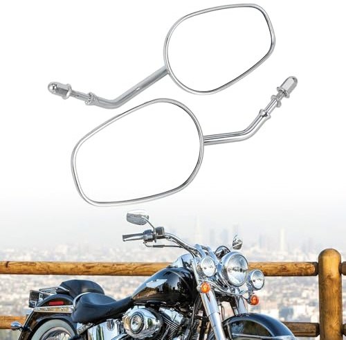 BIUGERCN Motorrad Spiegel 8mm Motorradspiegel Motorradseite Rückseite für Harley Davidson Sportster XL1200 883 48 Dyna Softail Fatboy Super Glide Street Glide Glide Glide