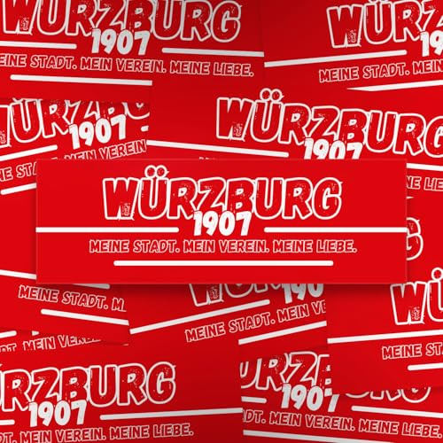 100x Würzburg Sticker/Aufkleber '1907'/ Fußball Fanartikel/PVC/ 14,8x5,0 cm/wetterfest