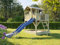 Prestige Garden Stelzenhaus Funny XXL | 201x188x303 cm | KDI Kiefernholz | Mit Sandkasten & Blauer Rutsche | Veranda, Balkon & 150 cm Podest | Kinder Outdoor Spielhaus