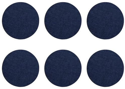 Lot de 6 dessous de verre ronds en feutre de 10 cm, résistants à la chaleur pour la maison et le bureau - Bleu foncé