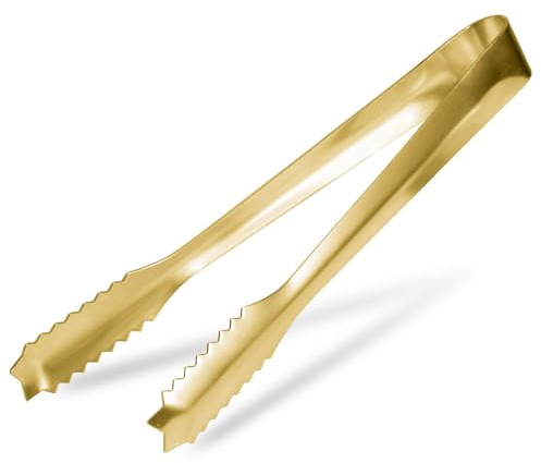 Pince à Glaçons en Acier Inoxydable 18 cm - Pince de Service pour Seau à Glace, Cubes de Sucre, Cocktails - Tête Crantée pour une Meilleure Prise