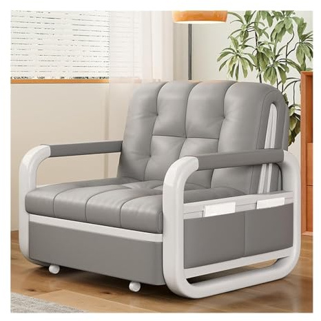 FAJNUZI2024 Klappbares Schlafsofa Einzelschlafsofa aus Leder im antiken Stil mit faltbarem und erweiterbarem(Mittel)