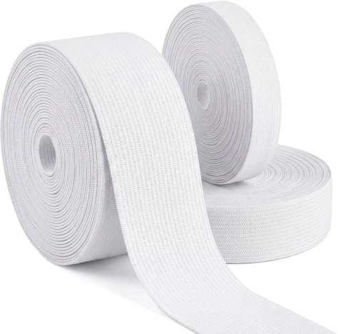 3 Rouleaux élastique Couture 15/25/30 mm, Elastique Couture 15 Mètres | Blanc Multi-Usages Bande Elastique Couture, pour Couture et Bricolage Ménager, Ceinture, Fabrication de Vêtements