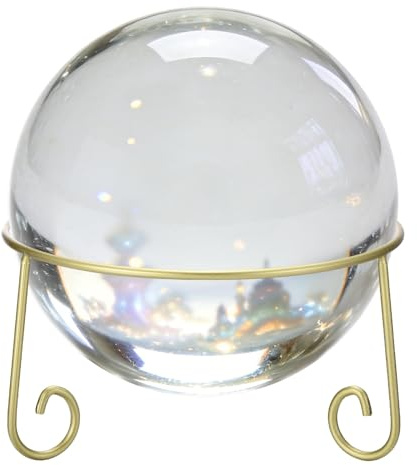 sourcing map Iron Metal Gazing Ball Stand, 20cm x 11cm(IDxH) Garden Crystal Ball Display Stand for 22-27cm Sphere Holder Plant or Flowerpot Holder Home Decoration for Yard Garden, Gold