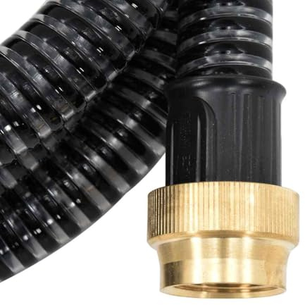 Lumanois Tubo di Aspirazione con Connettori in Ottone 5 m 25 mm Nero, Casa e Giardino,Prato e Giardino,Impianti di irrigazione,Tubi da Giardino, 1.88kg-151058
