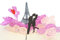 PopLife Romantischer Eiffelturm 3D Popup-Jubiläumskarte - Paar in Paris, Karte für die Freundin, Frankreich Flitterwochen-Geschenk, Geburtstagskarte - Flach gefaltet für Mailing - Stadt der Lichter