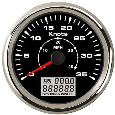 ELING Odomètre marin universel 0-35KNOTS d'indicateur de vitesse de GPS avec le contre-jour 85mm