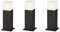 3-er Set eckige Außen-Sockelleuchten in Anthrazit aus Aluminium, Höhe 30cm