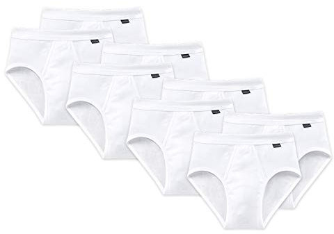 Schiesser Herren Sport-Slips 8er Pack- Feinripp, Doppelripp, Basic, Weiß (M (Medium) - 8-Pack, Feinripp)