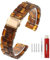 Kai Tian Uhrenarmband 22mm leichtes Harzarmband Armband für Männer Frauen Edelstahlschnalle Schnelle Veröffentlichung Dunkler Bernstein Uhr Ersatzarmband Edelstahlschnalle Entfernbare Links