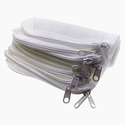 Mei Ting 10pcs Aquarium Filterbeutel Weiß mit Reißverschluss Verwendet für Fischbecken Holzkohle Keramik Bio Kugeln Filter (15 x 20 cm/6 x 7,9 Zoll)